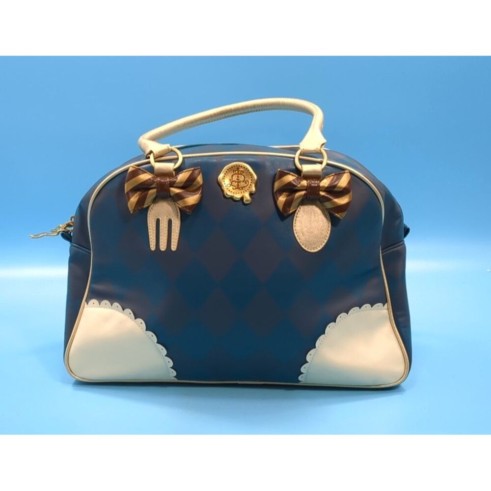 Angelic Pretty Cutlery Bag Fork Spoon Blue Diamond Print Purse NEW